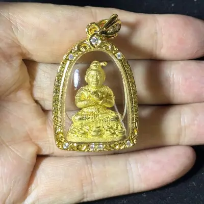LP Phun 101st Anniversary Kumanthong B.E.2556 Wat Pailom Metal Italian Gold Case