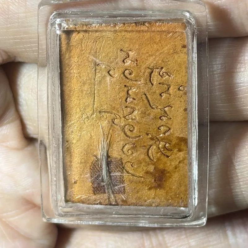 龙婆扎兰·佛陀降魔印·大鹿版·泥质（佛历2513年安帕万寺开光｜背嵌袈裟头发·仅此一件） 8
