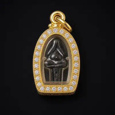 龙婆添 · 拉哈莱寺丨พระปิดตา闭眼牌 · 九宝合金版 · 佛历2561年督造
