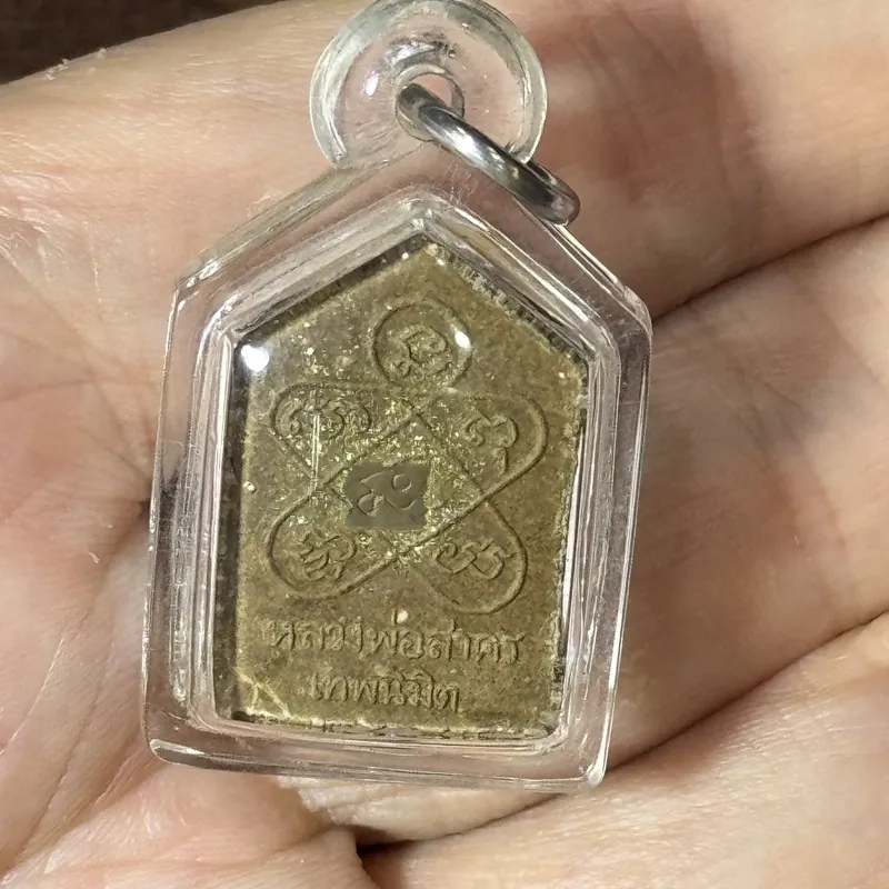 龙婆沙空·天尼密坤平佛·รุ่นสร้างอุโบสถ建殿期·พิมพ์เล็ก小模·粉质（佛历2554年乌泰他尼府天尼密寺｜背嵌金符片·已配防水壳·鉴定卡P06548·仅此一件） 2