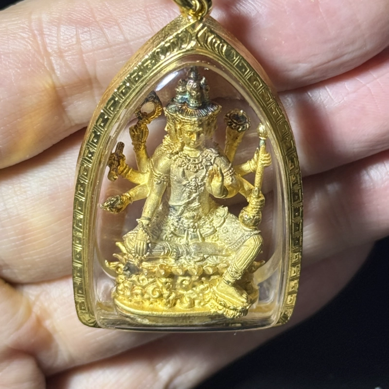 龙婆禅 四面神梵天立尊 佛历2556年 贴金版｜Wat Amphawan｜附认证卡 R01790｜仅此一件 6