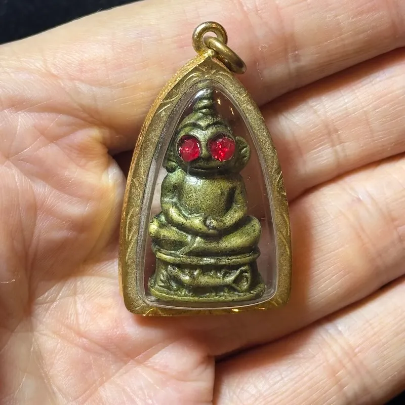 Luang Pho Koy · Phra Ngang Red-Eye · Sacred Alloy · Wat Khao Din Tai, Buriram B.E. 2551 — Limited Run of 999, One of a Kind, Gold-Tone Waterproof Case 7