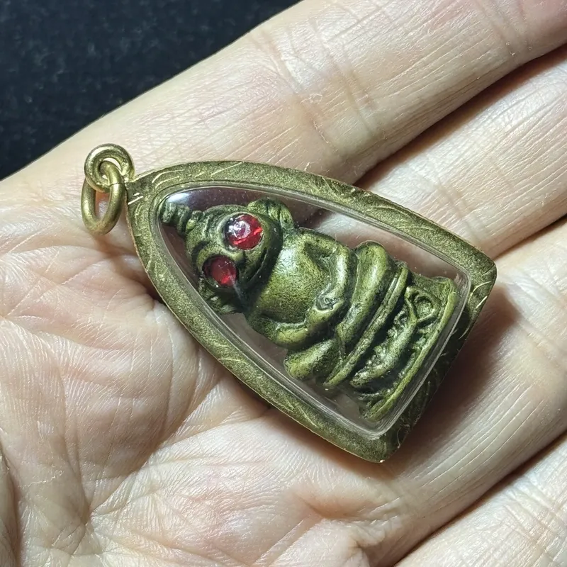 Luang Pho Koy · Phra Ngang Red-Eye · Sacred Alloy · Wat Khao Din Tai, Buriram B.E. 2551 — Limited Run of 999, One of a Kind, Gold-Tone Waterproof Case 1
