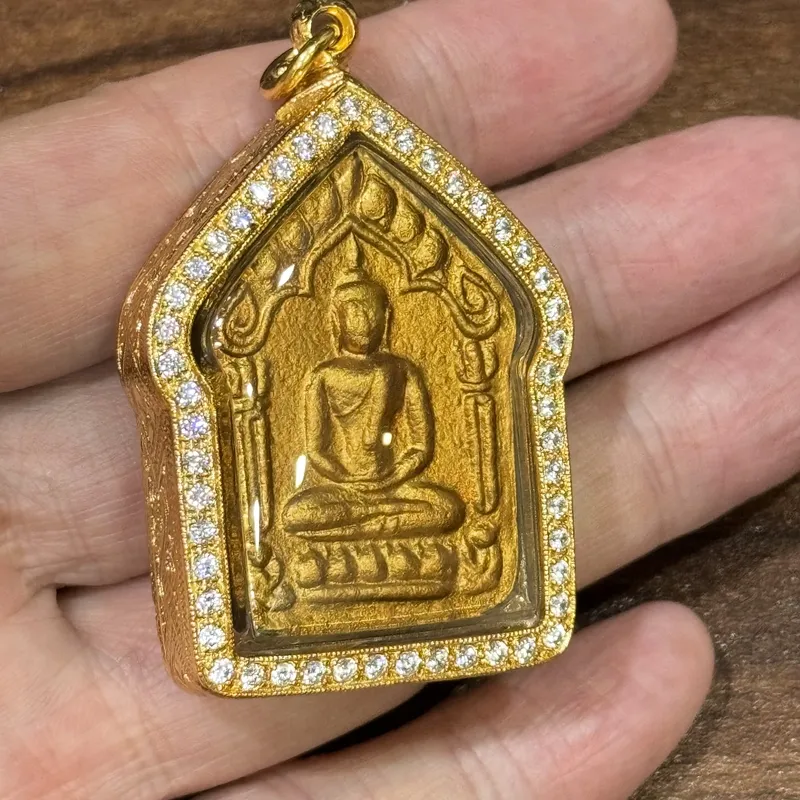 Luang Phor Tim · Wat Laharn Rai | Phra Khun Paen 146th Birth Anniversary · Large Mold · Sacred Powder · Rhinestone Gold Case · B.E. 2568 2