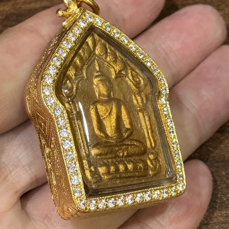 Luang Phor Tim · Wat Laharn Rai | Phra Khun Paen 146th Birth Anniversary · Large Mold · Sacred Powder · Rhinestone Gold Case · B.E. 2568 4