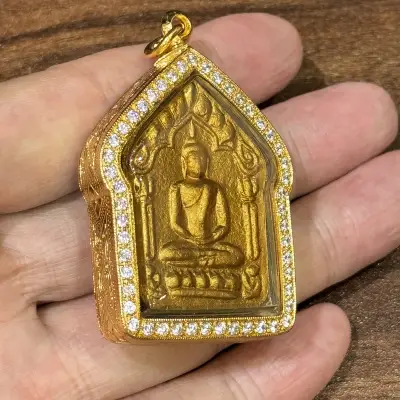 Luang Phor Tim · Wat Laharn Rai | Phra Khun Paen 146th Birth Anniversary · Large Mold · Sacred Powder · Rhinestone Gold Case · B.E. 2568