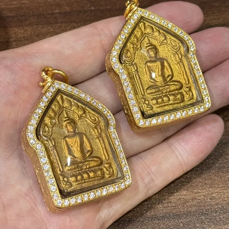 Luang Phor Tim · Wat Laharn Rai | Phra Khun Paen 146th Birth Anniversary · Large Mold · Sacred Powder · Rhinestone Gold Case · B.E. 2568 5