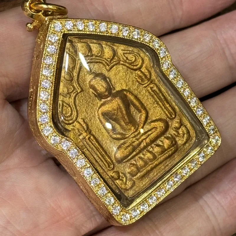 Luang Phor Tim · Wat Laharn Rai | Phra Khun Paen 146th Birth Anniversary · Large Mold · Sacred Powder · Rhinestone Gold Case · B.E. 2568 3