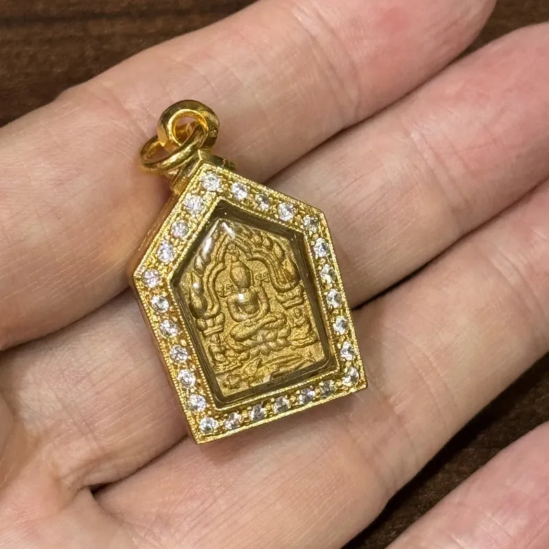 拉哈莱寺丨พระขุนแผนอยู่เงินอยู่ทอง「住银住金」坤平 · 铸巨佛筹款版 · 小模圣粉 · 水钻金壳 · 佛历2565年督造 6