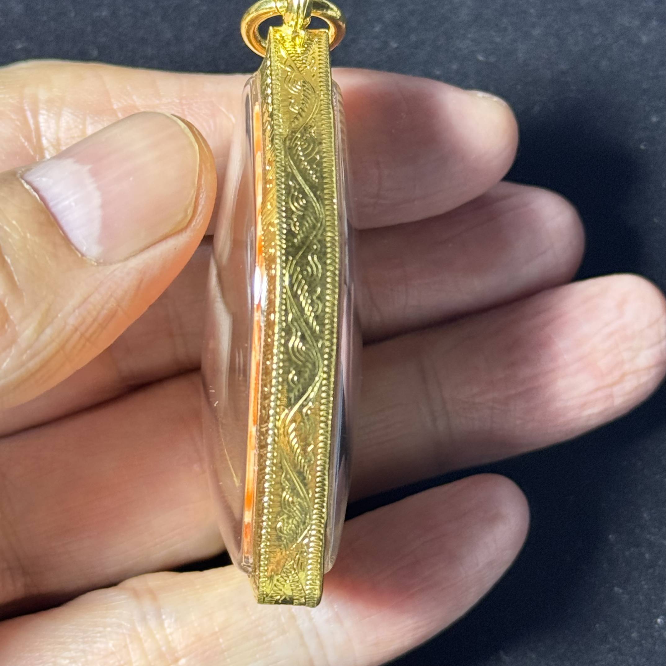 龙婆扎伦·坤平佛涂层版·软臂式·泥质（佛历2556年安帕万寺亲主开光｜意大利包金外壳·仅此一件） 3
