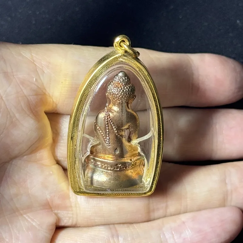 LP Jaran · Phra Kring Medicine Buddha · Copper · Italian Waterproof Case · Wat Amphawan B.E. 2556 — Cert K01787 5