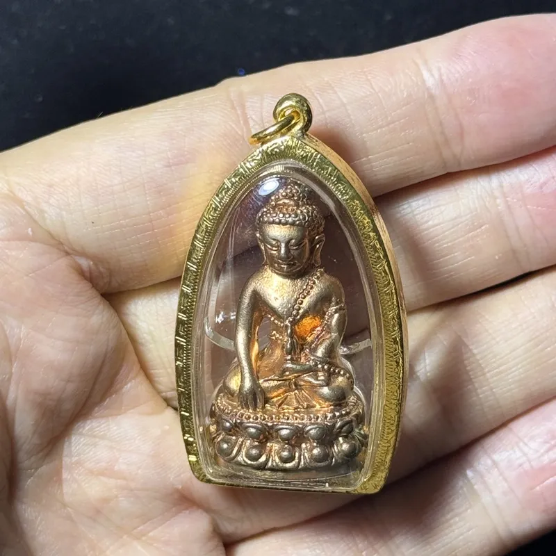 LP Jaran · Phra Kring Medicine Buddha · Copper · Italian Waterproof Case · Wat Amphawan B.E. 2556 — Cert K01787 3