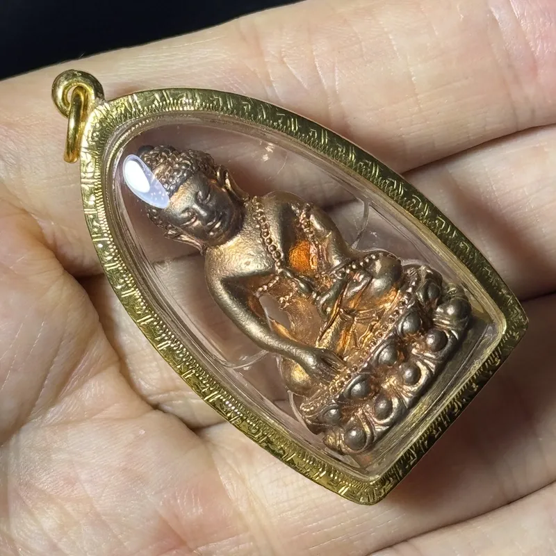 LP Jaran · Phra Kring Medicine Buddha · Copper · Italian Waterproof Case · Wat Amphawan B.E. 2556 — Cert K01787 7