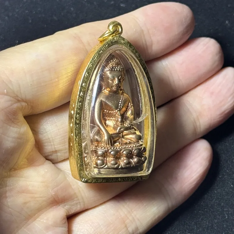 LP Jaran · Phra Kring Medicine Buddha · Copper · Italian Waterproof Case · Wat Amphawan B.E. 2556 — Cert K01787 2