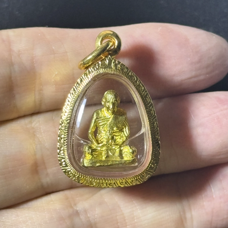 Luang Phor Pern Brass Mini Statue BE2536 Wat Bang Phra Certified