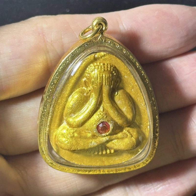 龙婆本 2535 粉质镶宝石必打佛 Wat Bang Phra 带证书 2