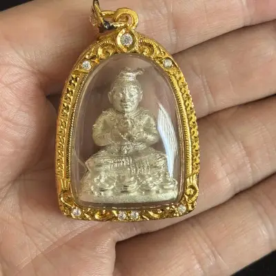 LP Phun Silver Kumanthong B.E.2556 101st Anniversary Wat Pailom Italian Gold Case