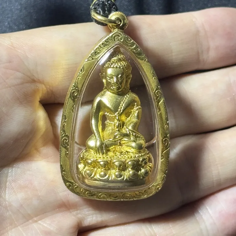 龙婆扎兰·药师佛·足金限量版(พระกริ่ง)·佛历2554年一期·安帕万寺(全球限量19尊·足金佛尊+金壳·含壳约42克·仅此一尊) 1