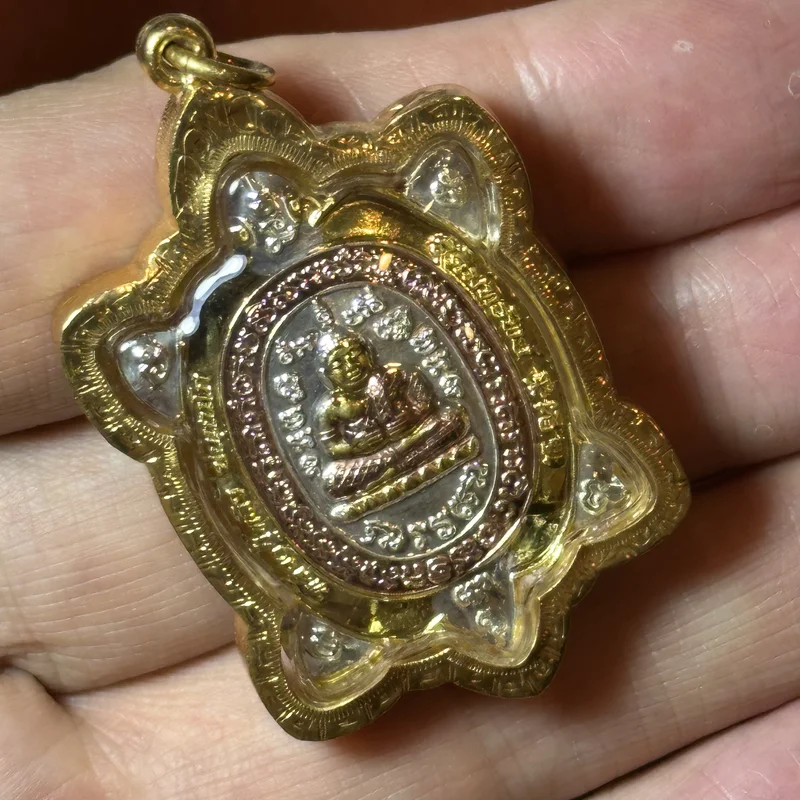 龙婆柳·招财龟·合金镀金（佛历2560年瓦莱登通寺开光｜泰国招财龟鼻祖） 8