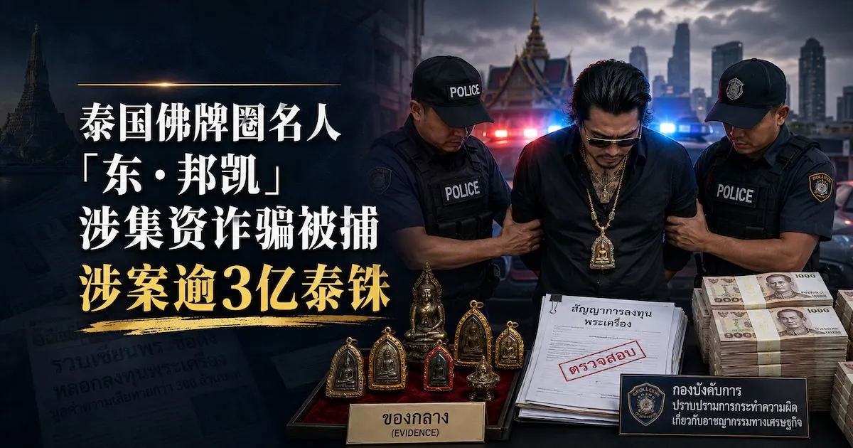 泰国佛牌圈名人「东·邦凯」涉集资诈骗被捕,涉案逾3亿泰铢