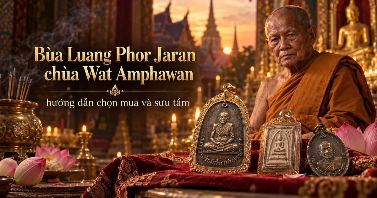 Bùa Luang Phor Jaran chùa Wat Amphawan: hướng dẫn chọn mua và sưu tầm