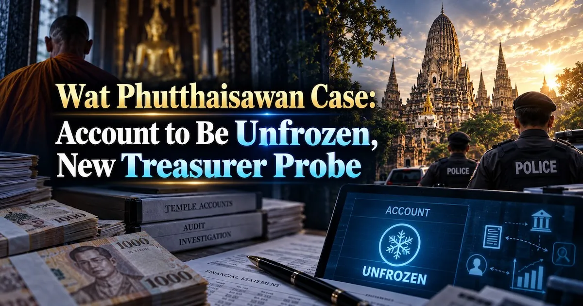 Wat Phutthaisawan Case: Account to Be Unfrozen, New Treasurer Probe