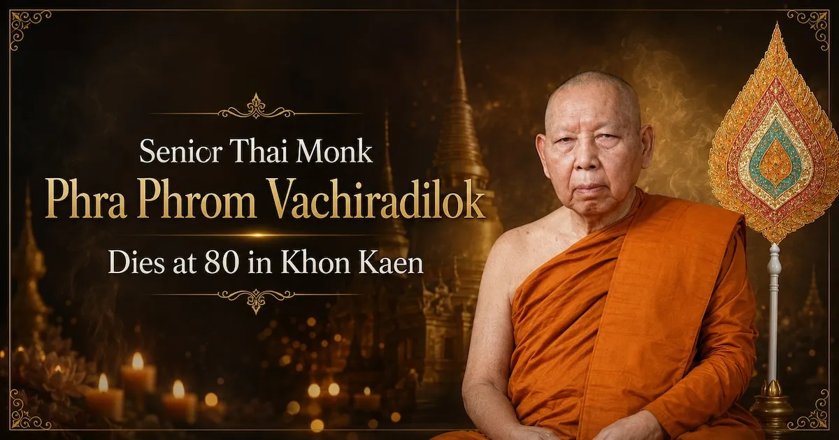 Senior Thai Monk Phra Phrom Vachiradilok Dies at 80 in Khon Kaen