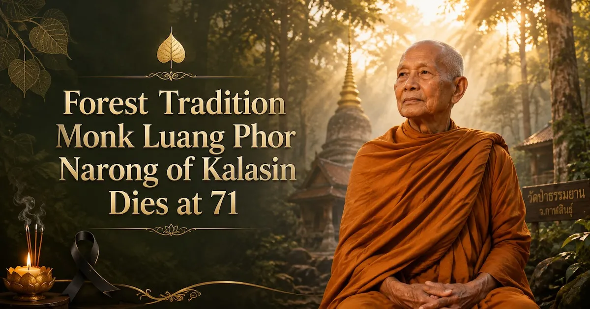 Forest Tradition Monk Luang Phor Narong of Kalasin Dies at 71