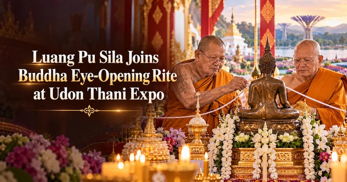 Luang Pu Sila Joins Buddha Eye-Opening Rite at Udon Thani Expo