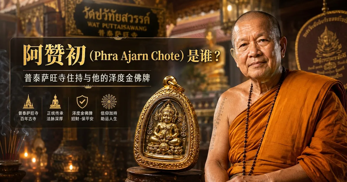 阿赞初(Phra Ajarn Chote)是谁?普泰萨旺寺住持与他的泽度金佛牌