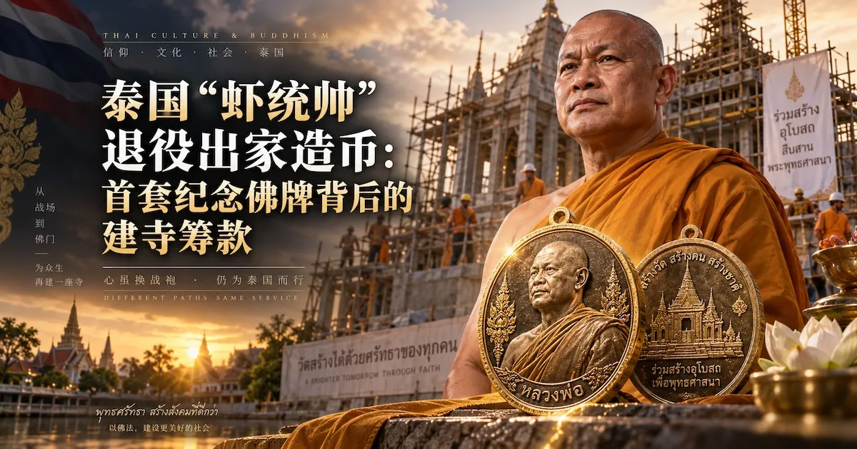 泰国“虾统帅”退役出家造币:首套纪念佛牌背后的建寺筹款