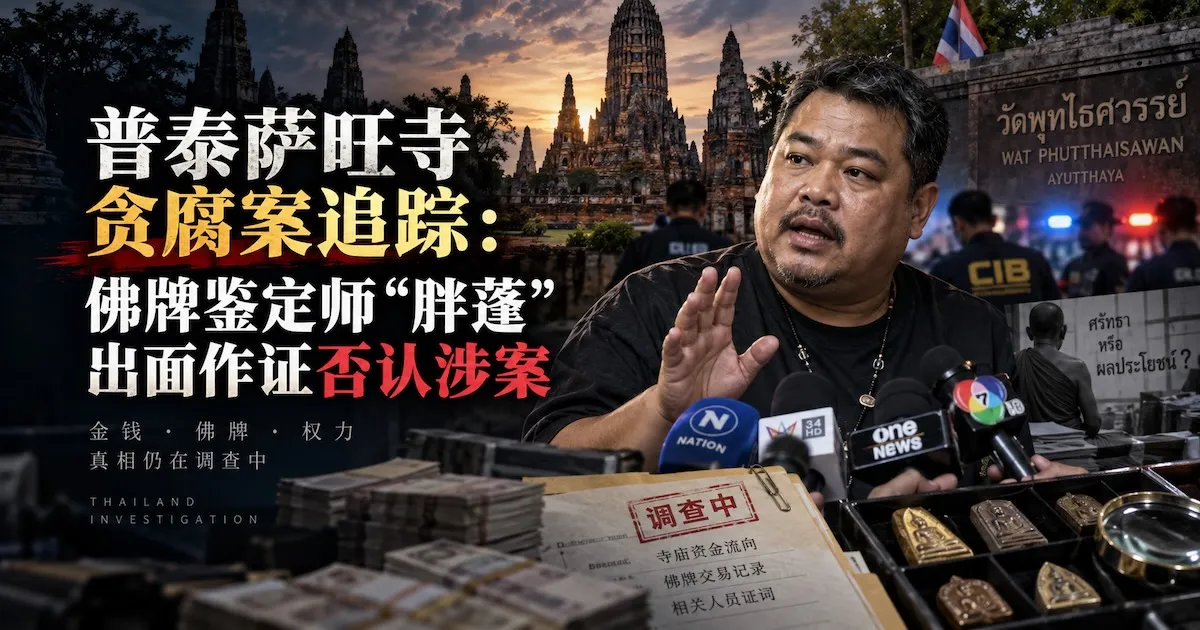 普泰萨旺寺贪腐案追踪:佛牌鉴定师"胖蓬"出面作证否认涉案