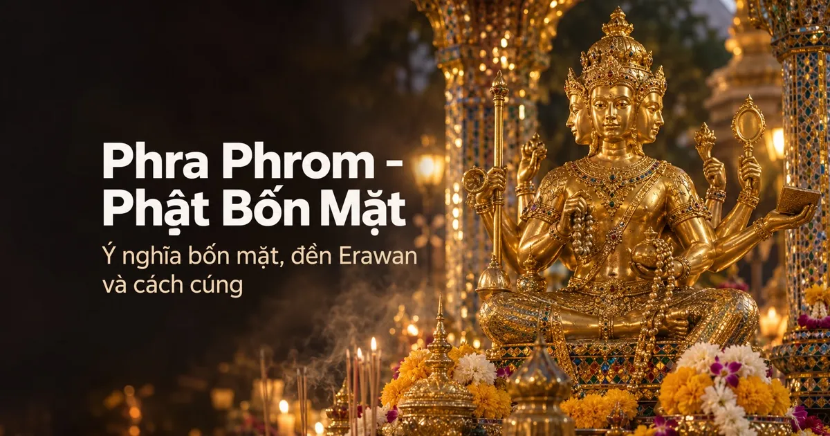 Phra Phrom (Phật Bốn Mặt): ý nghĩa bốn mặt, đền Erawan và cách cúng
