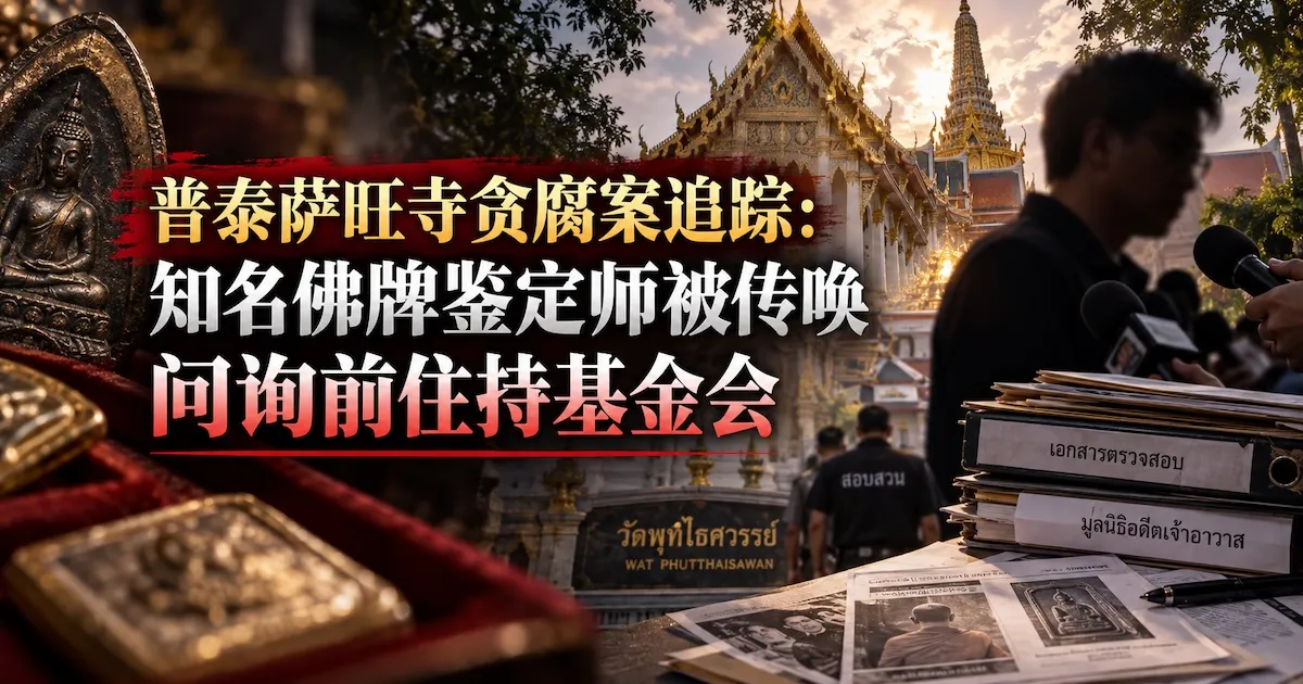 普泰萨旺寺贪腐案追踪:知名佛牌鉴定师被传唤问询前住持基金会
