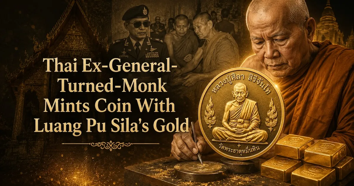 Thai Ex-General-Turned-Monk Mints Coin With Luang Pu Sila's Gold