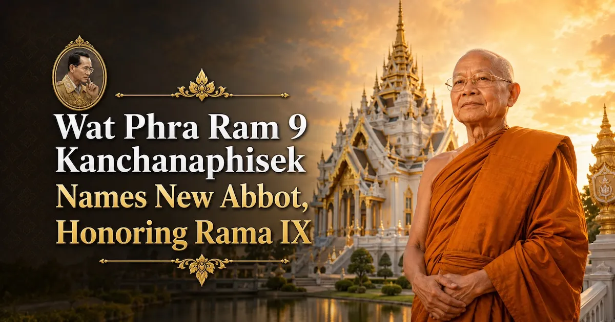 Wat Phra Ram 9 Kanchanaphisek Names New Abbot, Honoring Rama IX