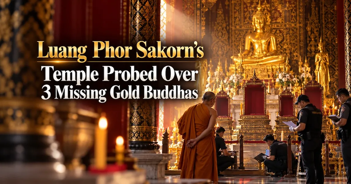 Luang Phor Sakorn's Temple Probed Over 3 Missing Gold Buddhas
