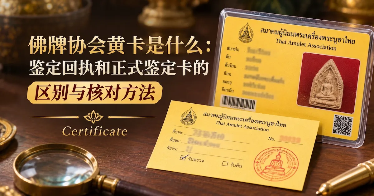 佛牌協會黃卡是什麼:鑑定回執和正式鑑定卡的區別與核對方法