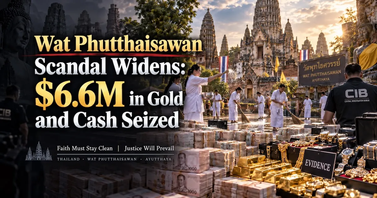 Wat Phutthaisawan Scandal Widens: $6.6M in Gold and Cash Seized