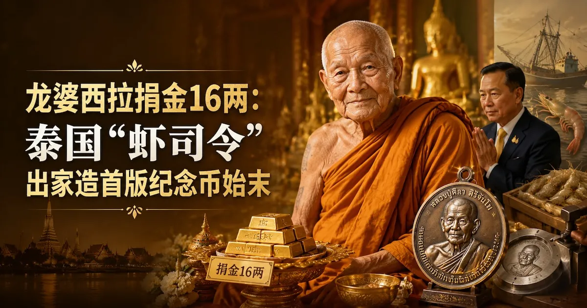 龙婆西拉捐金16两:泰国“虾司令”出家造首版纪念币始末