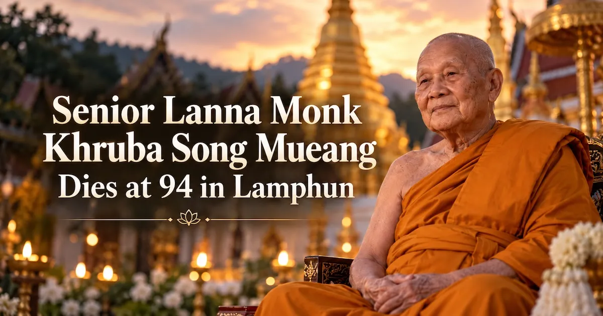 Senior Lanna Monk Khruba Song Mueang Dies at 94 in Lamphun