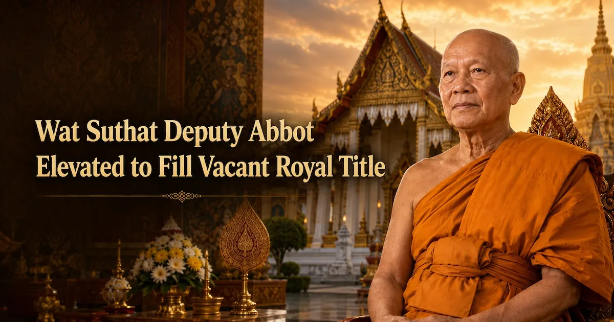 Wat Suthat Deputy Abbot Elevated to Fill Vacant Royal Title
