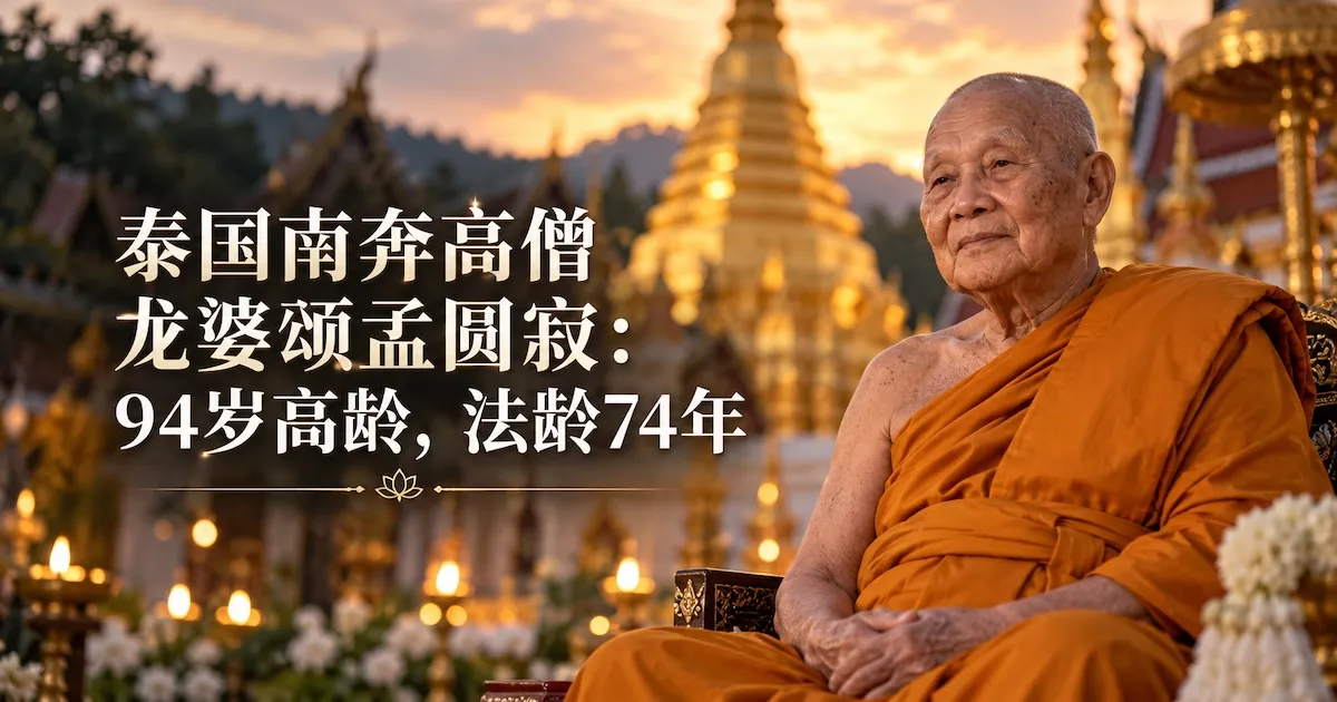 泰国南奔高僧龙婆颂孟圆寂:94岁高龄,法龄74年