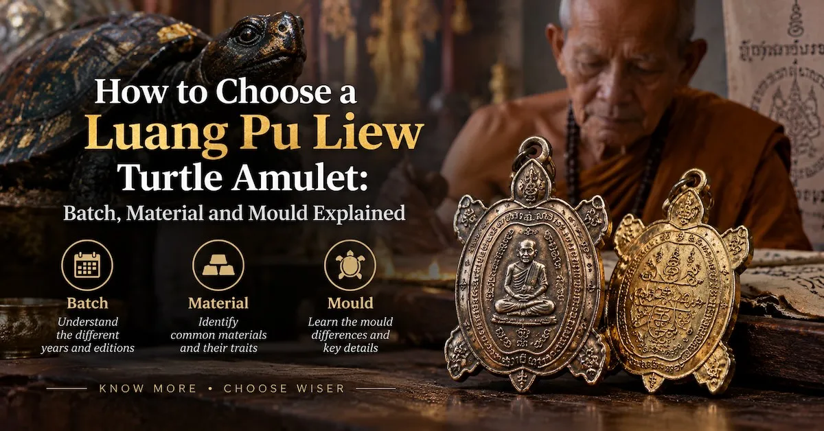 How to Choose a Luang Pu Liew Turtle Amulet: Batch, Material and Mould Explained