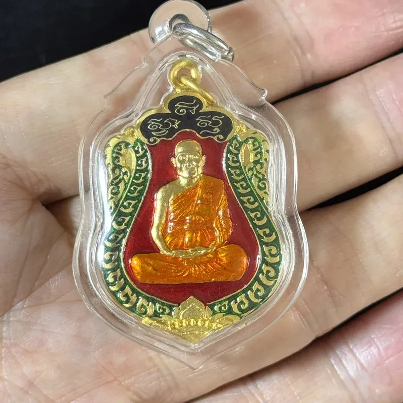 龙婆扎兰·盾形自身牌·镜金珐琅彩（佛历2554年安帕万寺｜仅此1件） 2