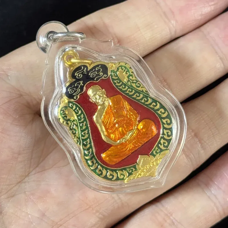 龙婆扎兰·盾形自身牌·镜金珐琅彩（佛历2554年安帕万寺｜仅此1件） 3