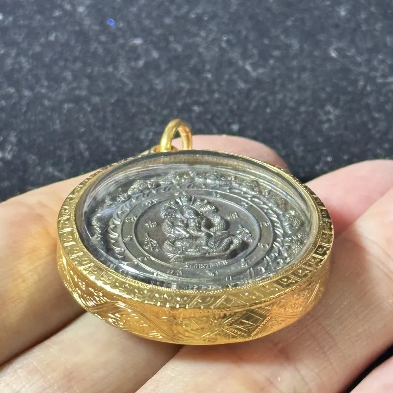 Ajarn Chote · Jatukam Ramathep Mirror Coin (Khan Chong Pha Tawan Nuea Duang) · Nawa Metal · Wat Phutthaisawan B.E. 2550 — with Certificate, Restockable 4