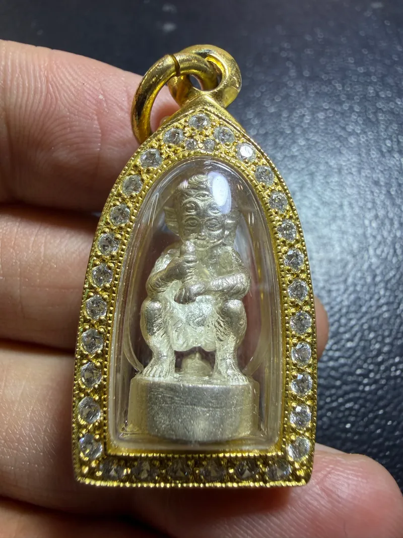 Kruba Bo Yang · Five-Eyed, Four-Eared Monkey (Si Hu Ha Ta) · Solid Silver · Wat Huai Nam Un B.E. 2566 — Certified KR03499 1