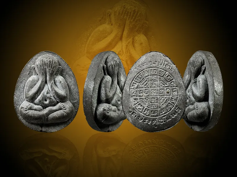 Luang Pu To · Phra Pidta Jumbo 2 Large Mold · Incense-Ash Powder · Sukittima Yantra Back · Wat Pradu Chimphli c. B.E. 2521–2523 — Certified PM07002 5