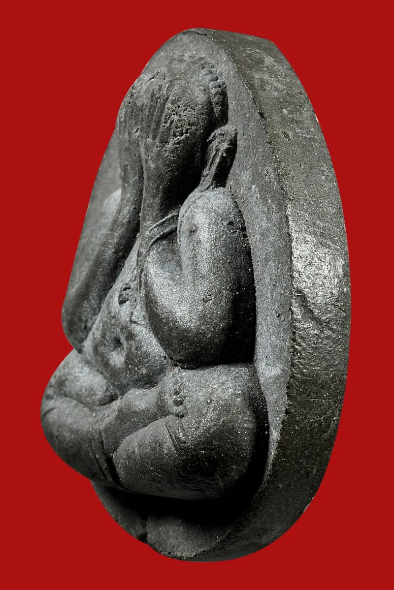 Luang Pu To · Phra Pidta Jumbo 2 Large Mold · Incense-Ash Powder · Sukittima Yantra Back · Wat Pradu Chimphli c. B.E. 2521–2523 — Certified PM07002 3